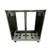 22U Double Bay Shock Mount Rack Case 750mm Deep